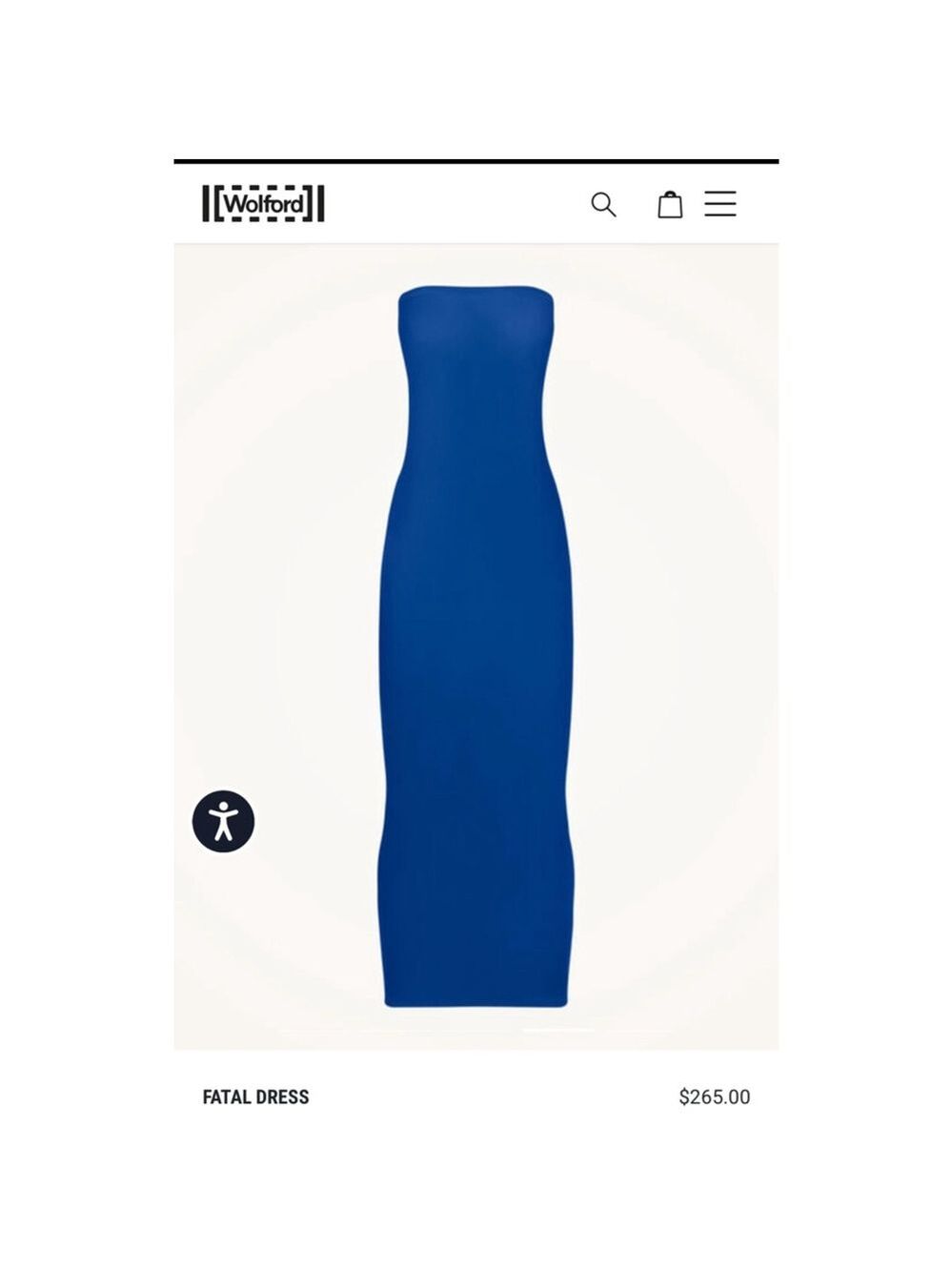 NWT Wolford Fatal Strapless Dress Dazzling Blue M - Picture 2 of 6